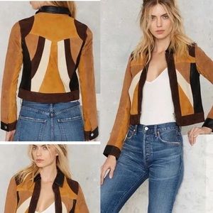 70s Western Fall Autumn Leather Jacket Suede Deco